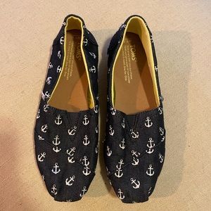 TOMS Denim Anchor flats, size 7.5